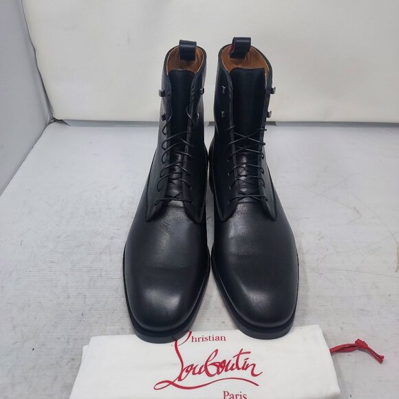 Christian Louboutin MENS Black Leather Lace-Up Ankle Boot - Picture 7 of 12